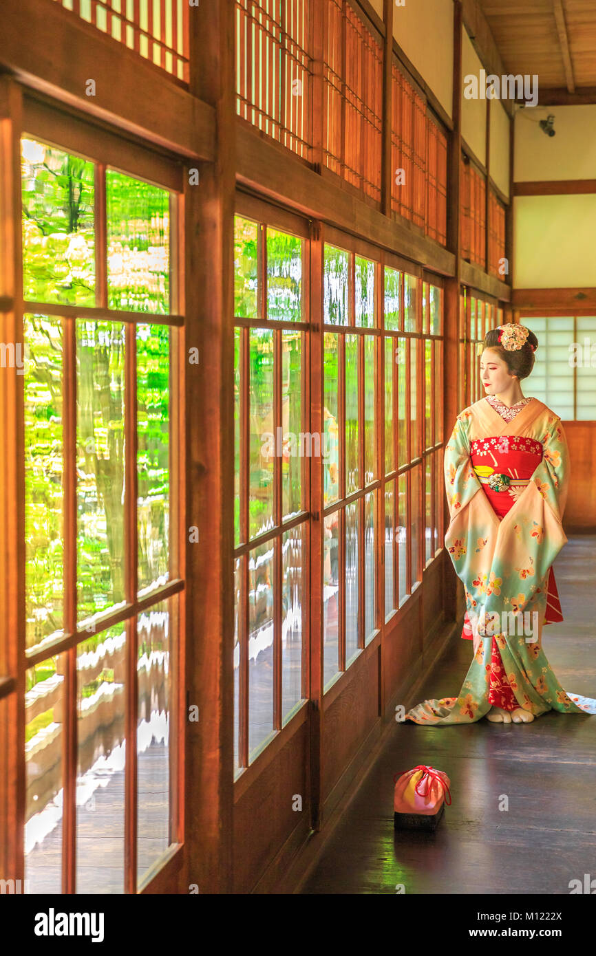 Geisha Make-up Kyoto Stockfoto