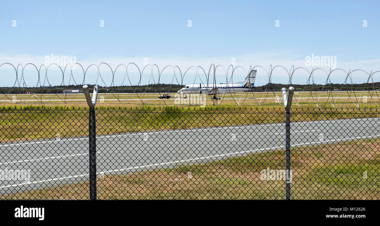 Corporate Air Saab 340B Propellerflugzeuge vom Flughafen Brisbane, Australien gezogen wird Stockfoto