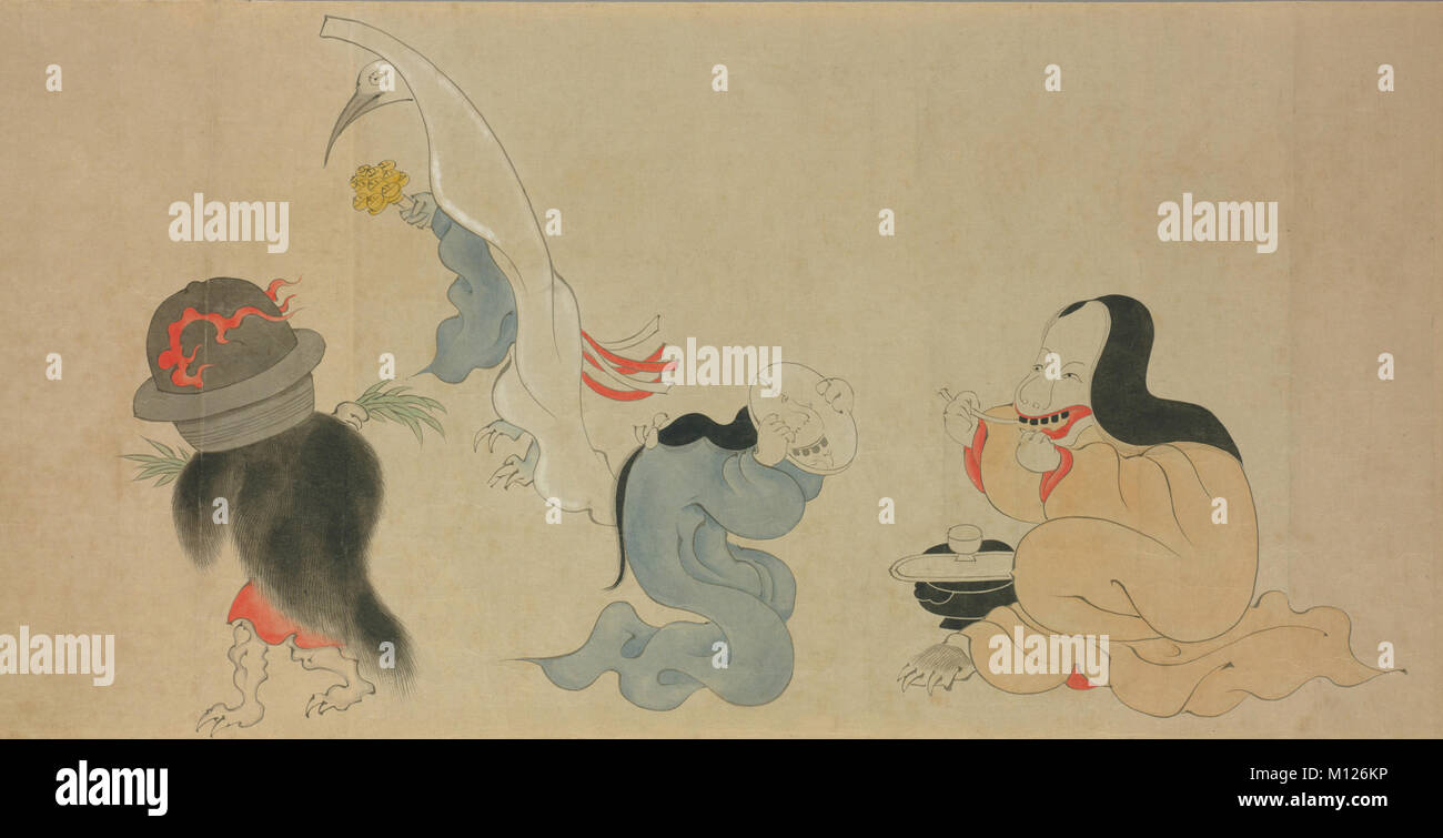 Hyakki Yagyo emaki, Edo-Periode Stockfoto