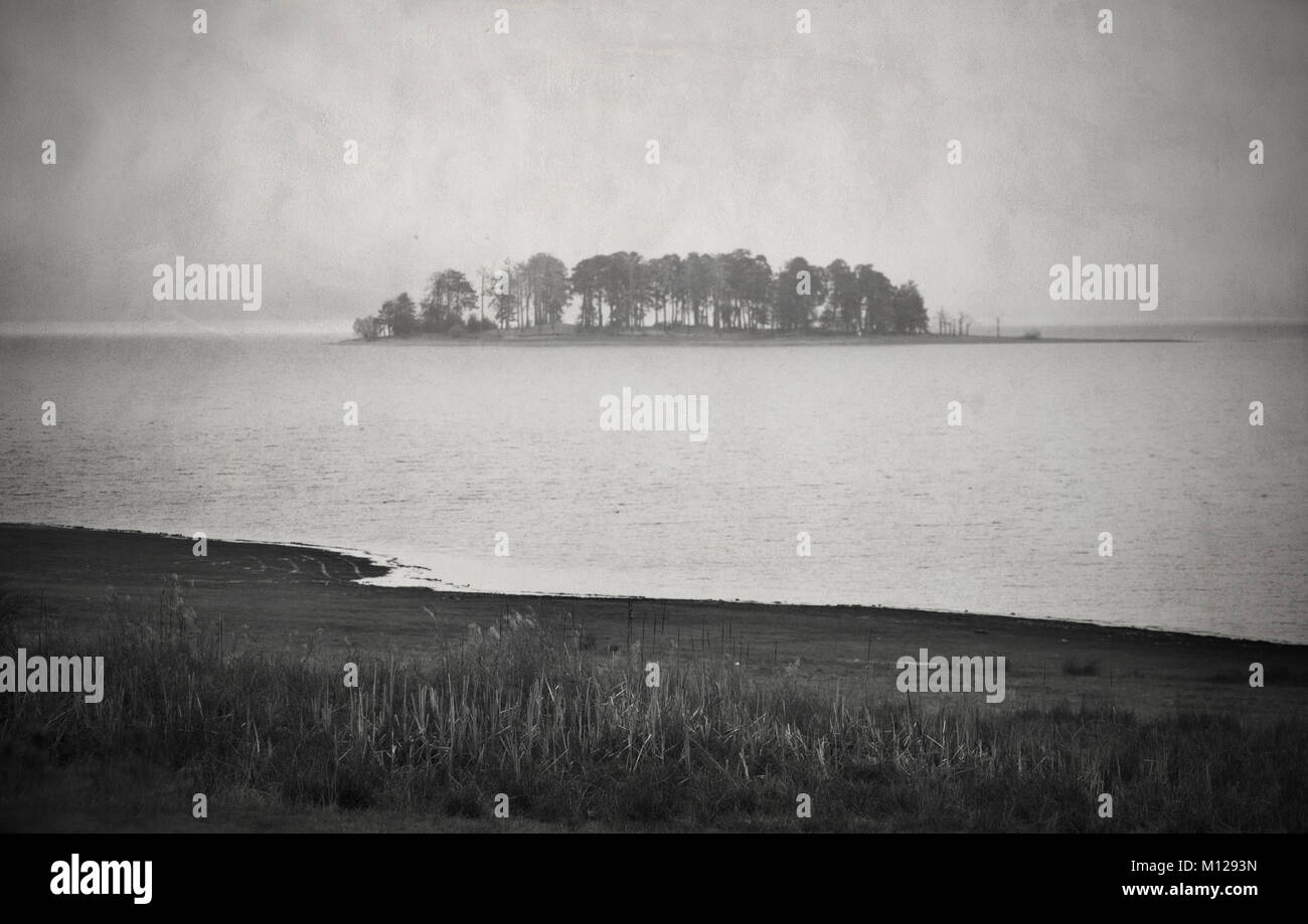 Mistic spooky Island abstrakt Texturierte vintage Hintergrund Stockfoto