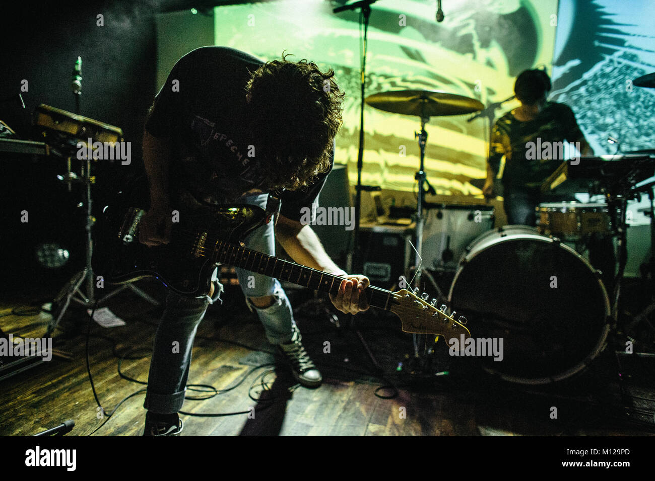 Der amerikanischen Post-Punk-Band die Weichen Mond führt einen live Konzert in Kopenhagen Psych Fest 2016. Hier Sänger und Gitarrist Luis Vasquez ist live auf der Bühne gesehen. Dänemark, 13/07 2016. Stockfoto