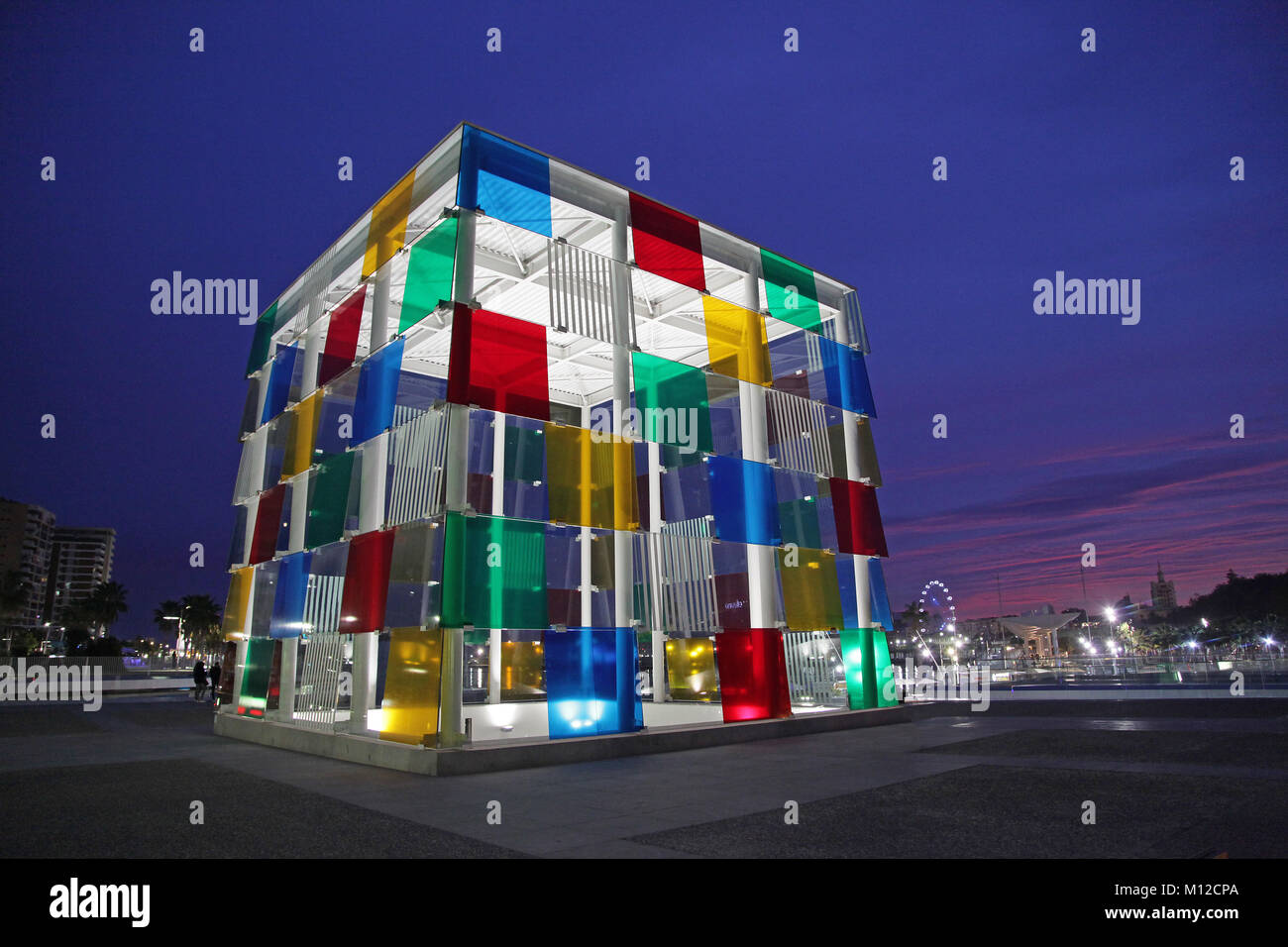 Das Centre Pompidou Museum zeitgenössischer Kunst Malaga Andalusien, Spanien Stockfoto