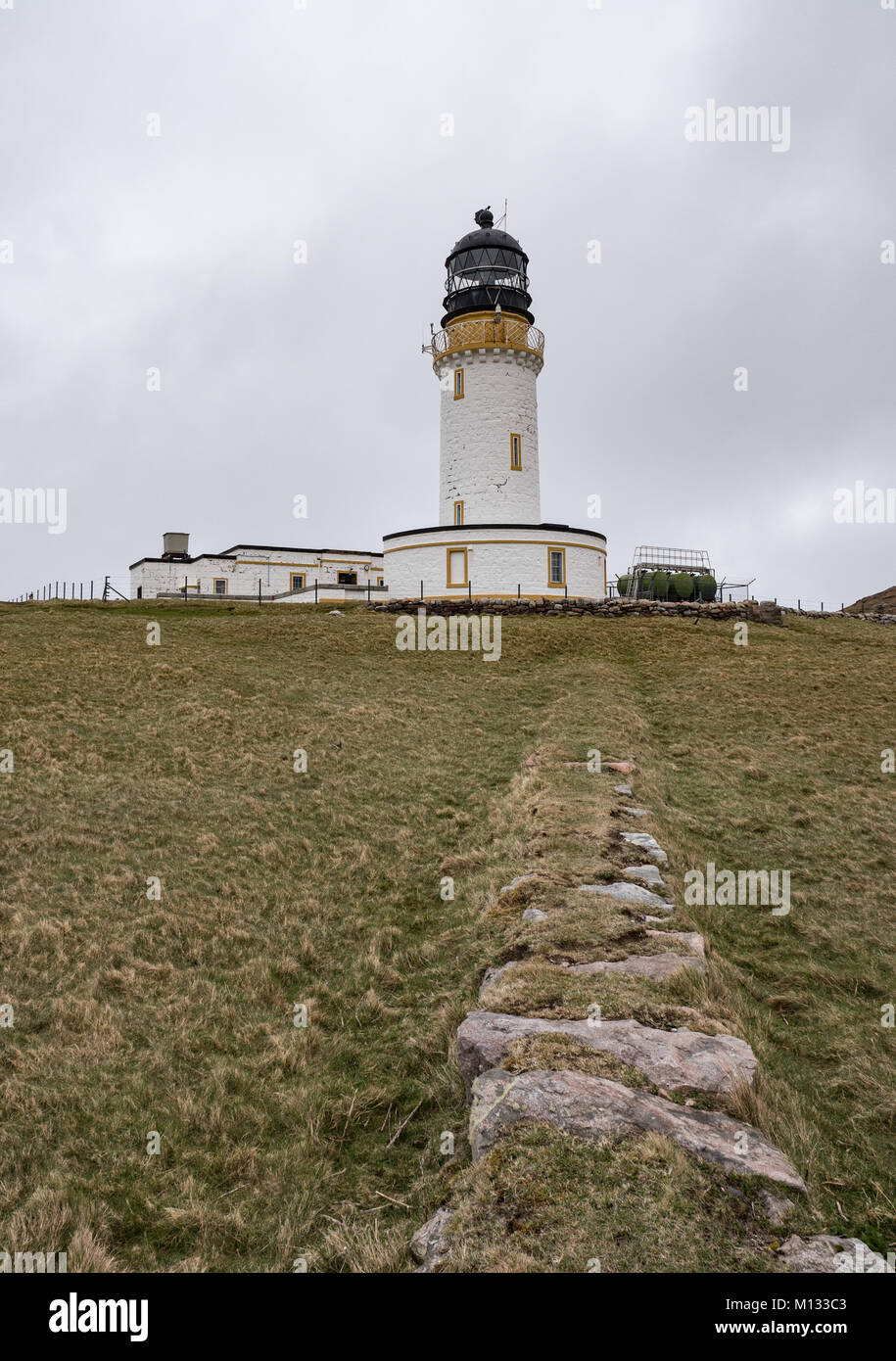 Cape Wrath Leuchtturm, Lairg in den Highlands von Schottland. UK. Stockfoto