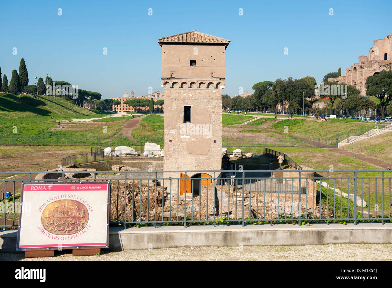 Rom, Italien. Archäologische Stätte, Circus Maximus. Stockfoto