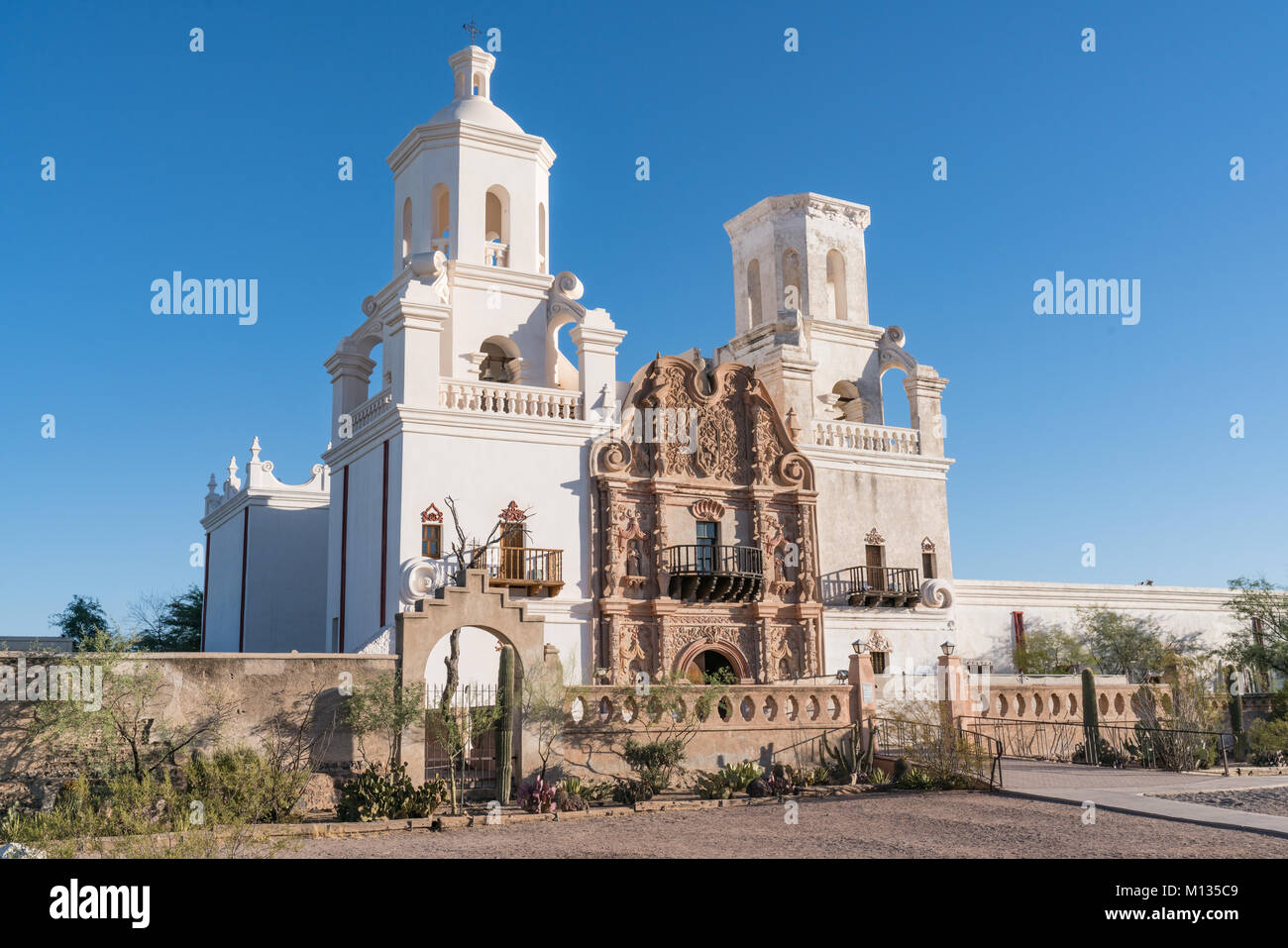 Die historische Mission San Xavier del Bac Tucson, Arizona Stockfoto