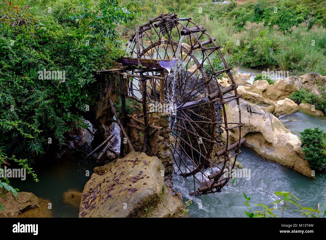Vietnam, Provinz Cao Bang, Ban Gioc Wasserfall, Wasser, für die Bewässerung Stockfoto