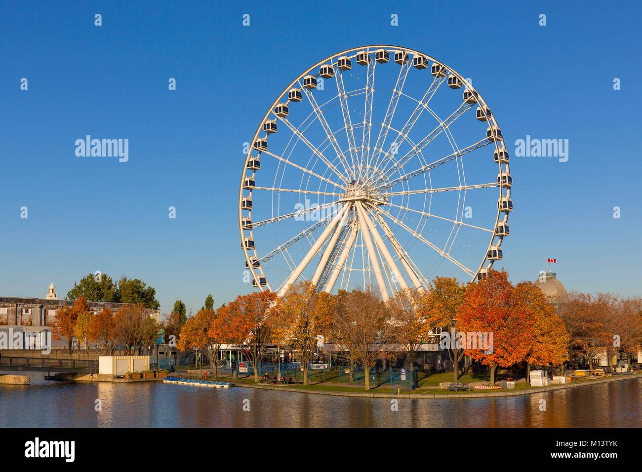 Kanada, Quebec, Montreal, der alte Hafen, das Riesenrad mit 42 Kabinen und an der Bonsecours Becken installiert Stockfoto