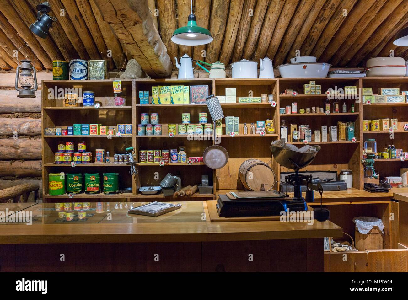 Kanada, Provinz Quebec, Region Abitibi-Témiscamingue Rouyn-Noranda, Dumulon General Store, historischen und Weltkulturerbe Stockfoto Kanada, Provinz Quebec, Region Abitibi-Témiscamingue Rouyn-Noranda, Dumulon General Store, historischen und Weltkulturerbe Stockfoto