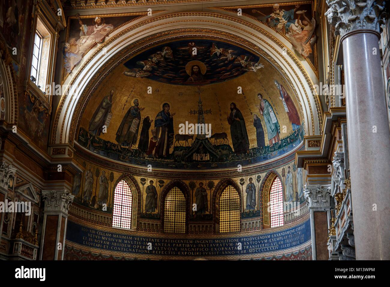 Italien, Latium, Rom, Altstadt zum Weltkulturerbe der UNESCO, in der Basilika San Giovanni in Laterano (Lateranbasilika), Apsis Mosaik Stockfoto
