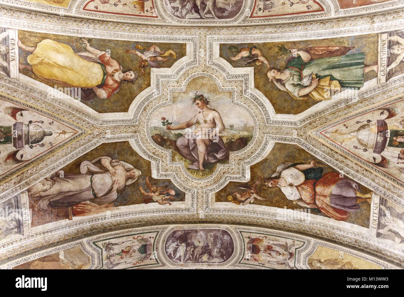 Italien, Kampanien, Neapel, die historische Altstadt zum Weltkulturerbe der UNESCO, San Lorenzo Maggiore Komplex, Zimmer Sisto V Stockfoto
