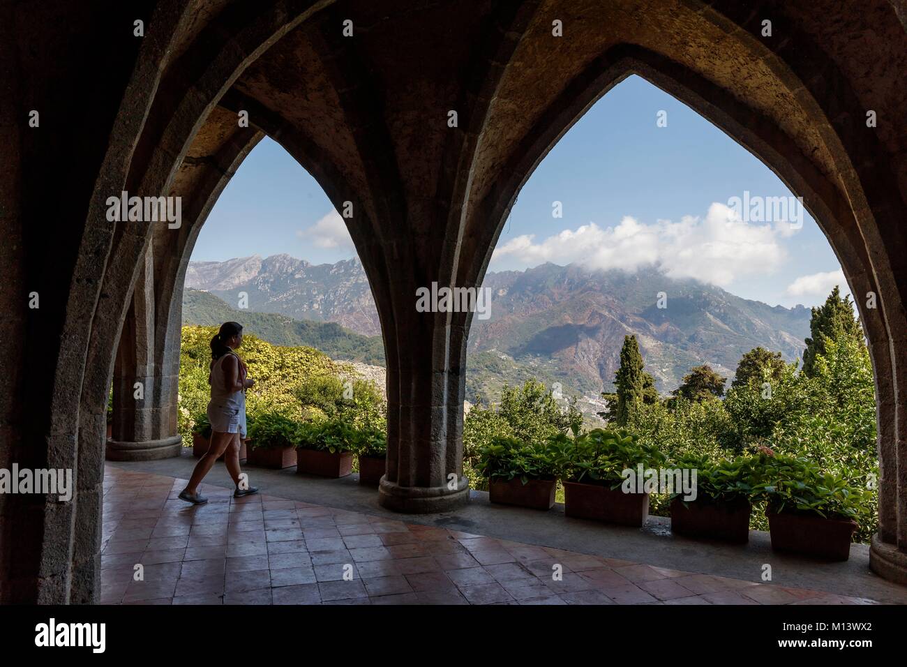 Italien, Kampanien, Ravello, Amalfi Küste als Weltkulturerbe von der UNESCO, die Villa Cimbrone crypt Stockfoto