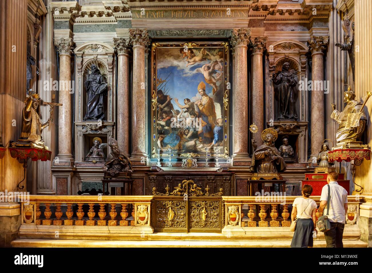 Italien, Kampanien, Neapel, die historische Altstadt als Weltkulturerbe von der UNESCO, die Kathedrale Santa Maria Assunta aufgeführt (Duomo San Gennaro), San Gennaro Kapelle Stockfoto