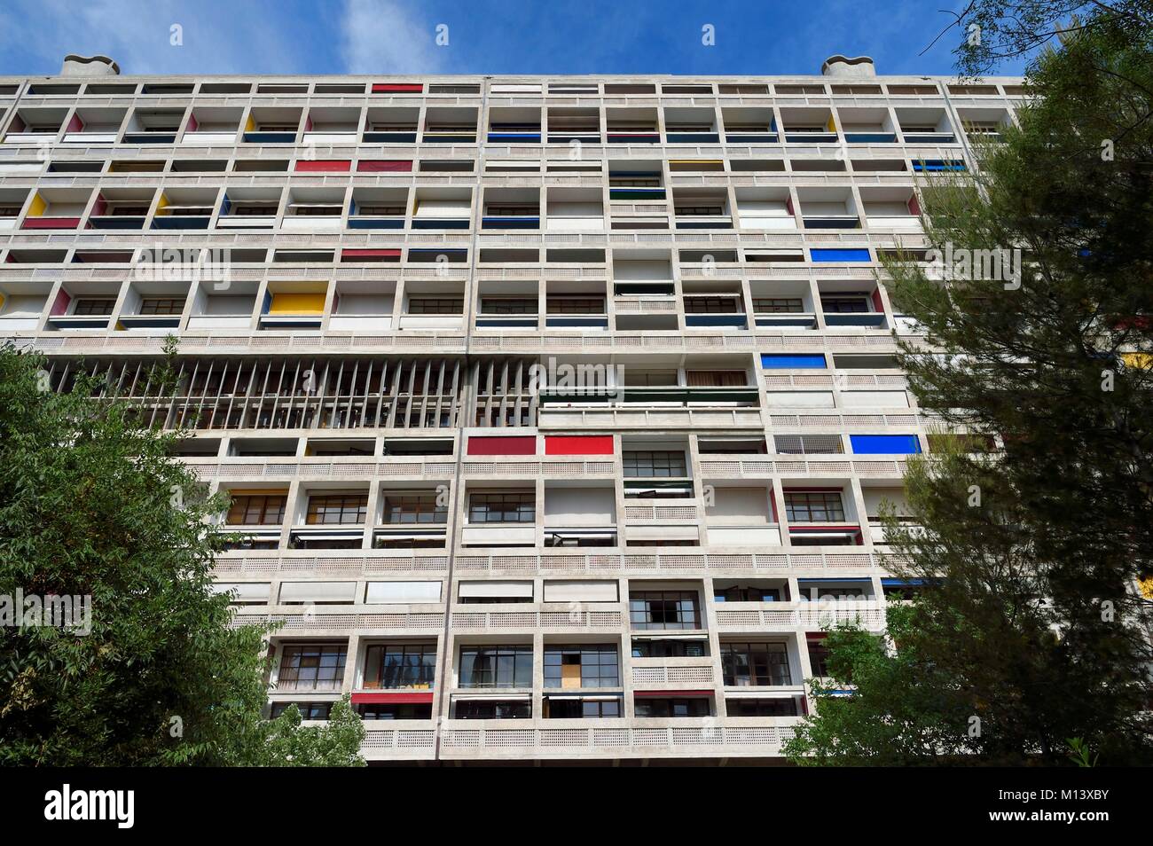 Frankreich, Bouches-du-Rhone, Marseille, architektonisches Werk von Le Corbusier, als Weltkulturerbe von der UNESCO, Cité Radieuse oder leuchtende Stadt aufgeführt, die von Le Corbusier Stockfoto
