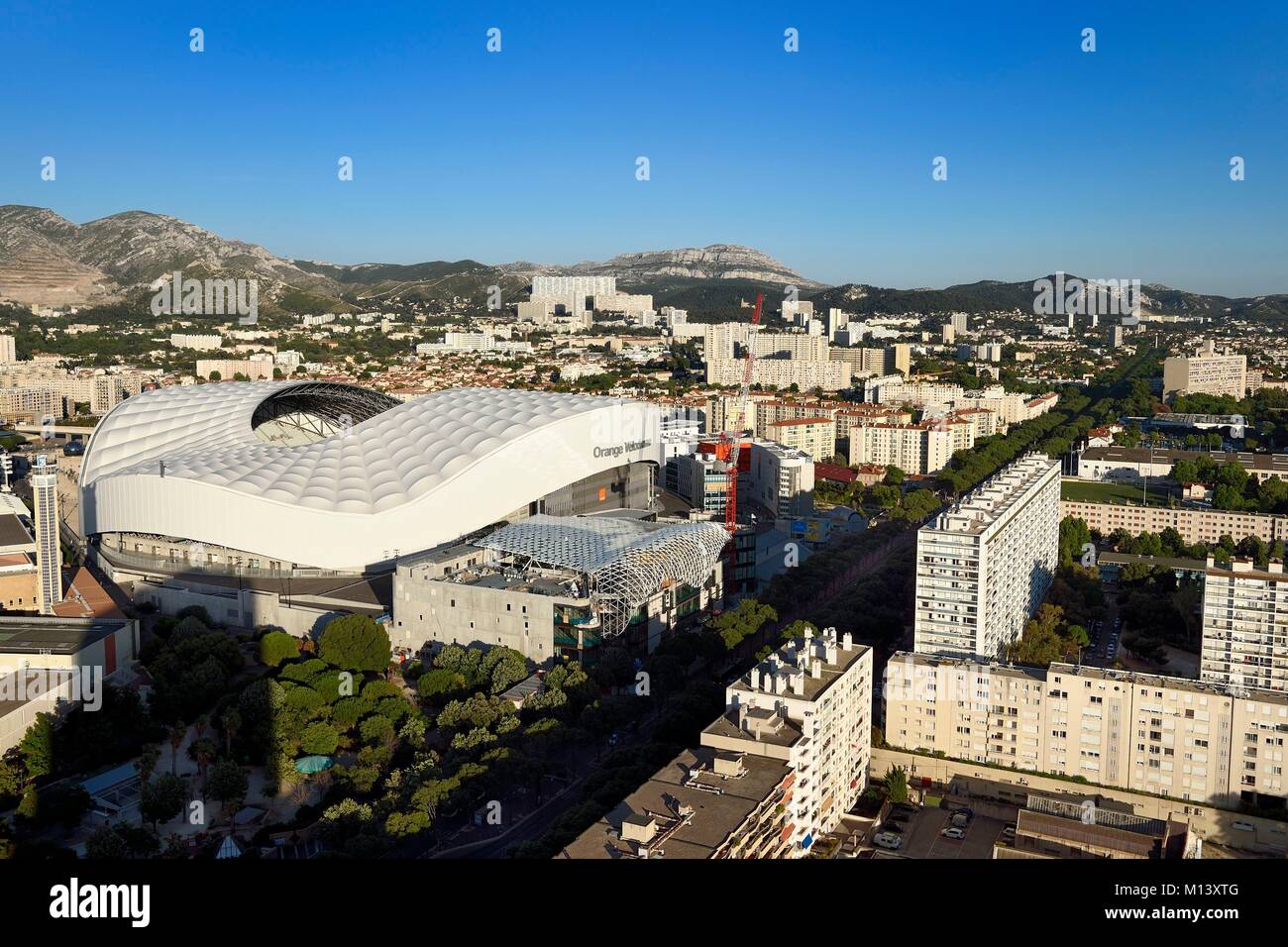 Bouches-du-Rhône, Frankreich, Marseille, Rond-Point du Prado Bezirk Stade Velodrome Stockfoto