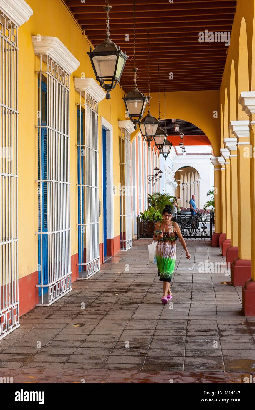 Kuba, Provinz Villa Clara, das Kolonialstädtchen Remedios im 16. Jahrhundert gegründet, der Plaza Mayor, der Boutique Hotel Camino del Principe Stockfoto