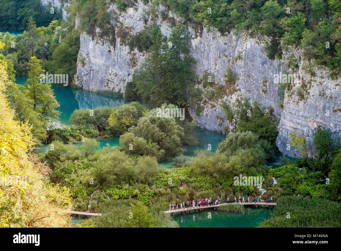 Kroatien, Nord Dalmatien, Nationalpark Plitvicer Seen ein UNESCO Weltkulturerbe, Unteren Seen Stockfoto