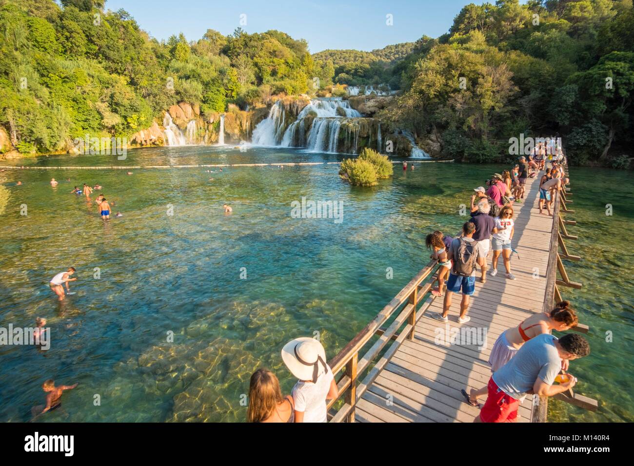 Kroatien, Nord Dalmatien, Nationalpark Krka Krka Fälle bei Skradinski Buk Stockfoto