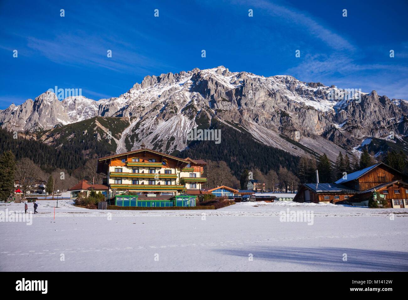 Österreich, Steiermark, Ramsau am Dachstein, Dachstein, winter Stockfoto