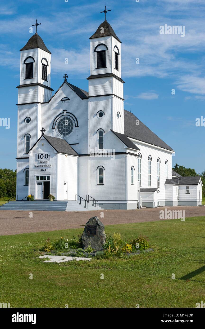 Kanada, New Brunswick, Shippagan, Petite Riviere de l'Ile, lameque Island, Saint Cecile Kirche Stockfoto
