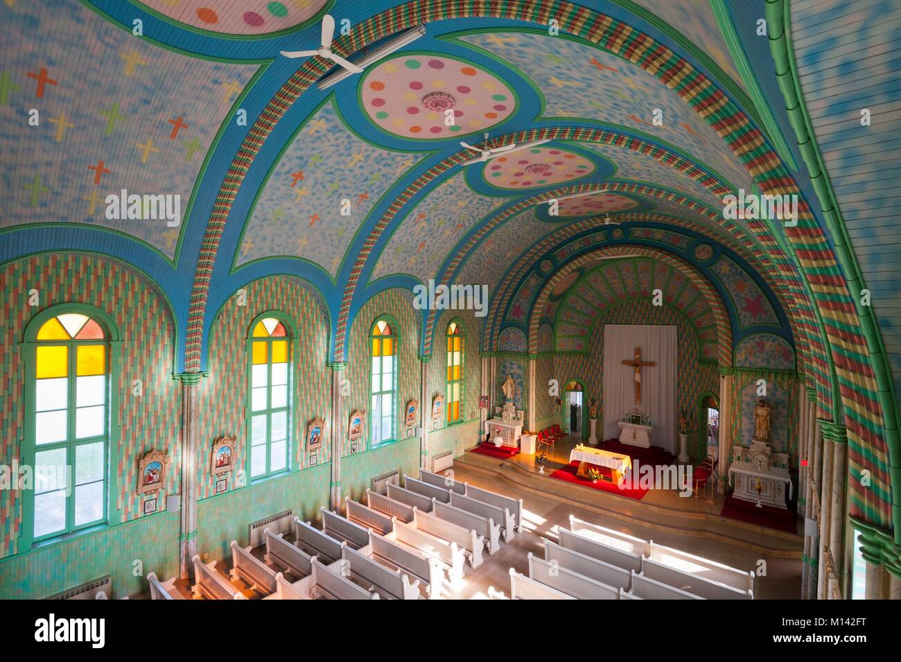 Kanada, New Brunswick, Shippagan, Petite Riviere de l'Ile, lameque Island, Saint Cecile Kirche Stockfoto