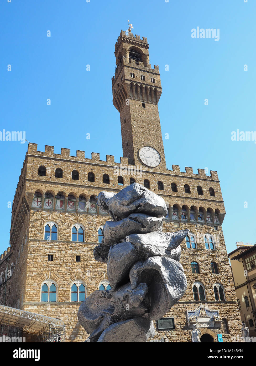 Europa, Italien, Toskana, Florenz, Palazzo Vecchio, zeitgenössischen sculture Designjet durch Künstler Urs Fischer Stockfoto