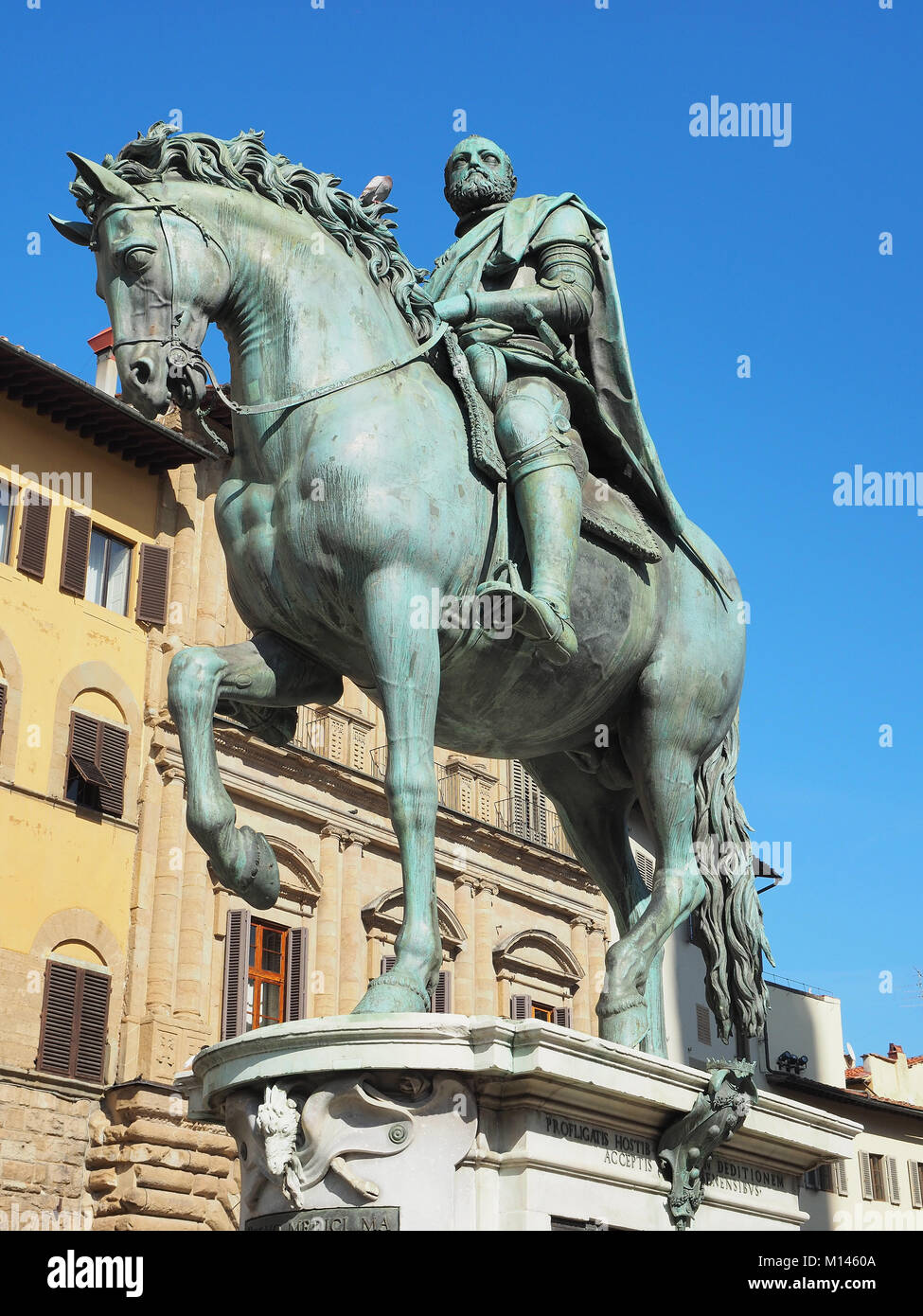 Italien, Toskana, Florenz, Piazza della Signoria, Statue von Großherzog Cosimo I. Stockfoto