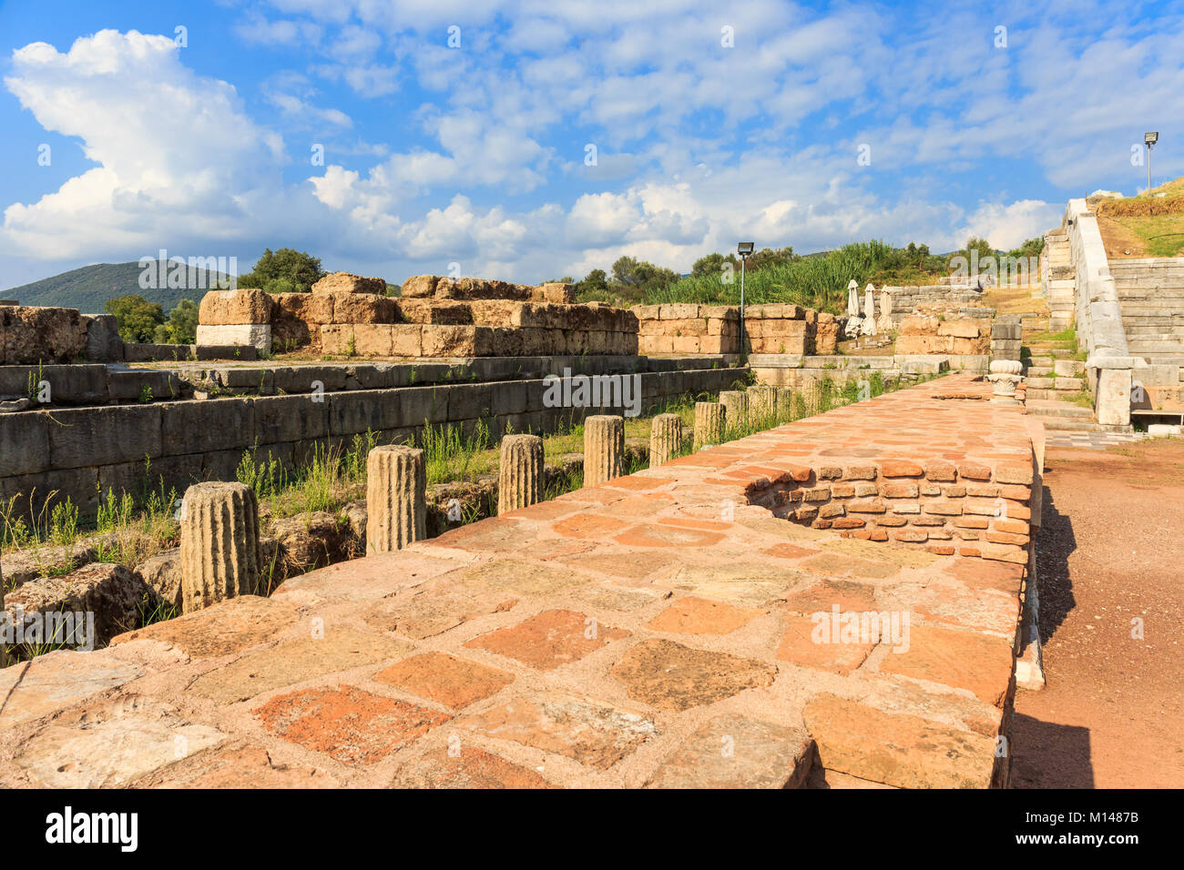 Ruinen des Theater im antiken Messina, Peloponnes (23. Aug. 2017) Stockfoto