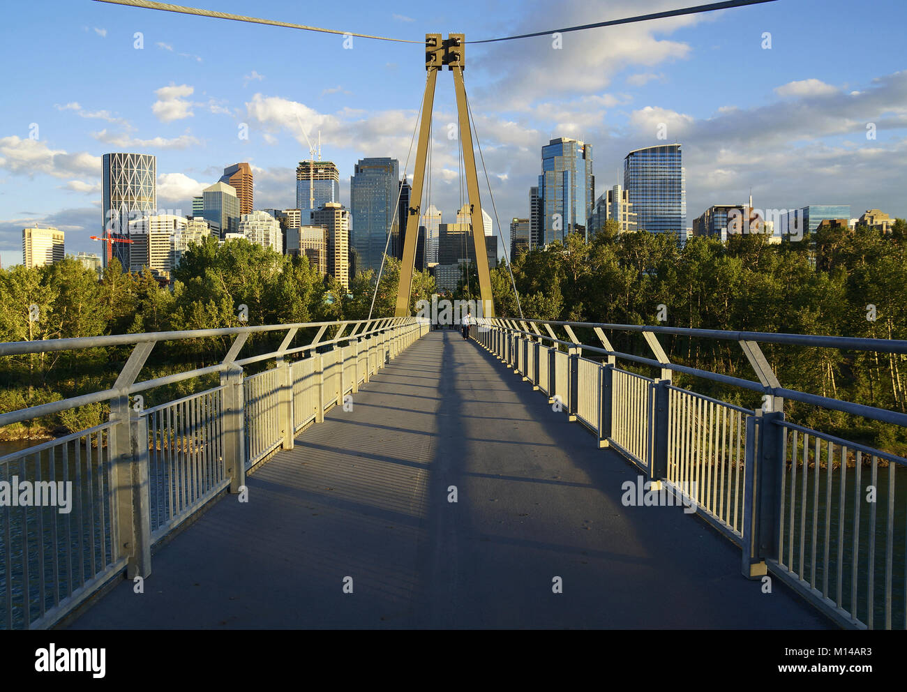 Bow River Pfad zwischen Sunnyside und Prince's Island, Calgary, Alberta, Kanada. Stockfoto