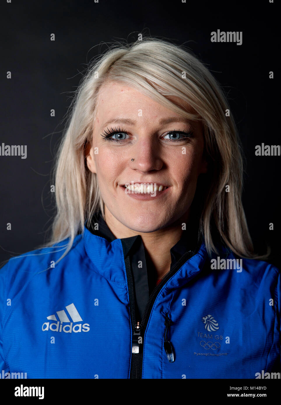 Elise Christie während einer Kitting out Session bei adidas Stockport. PRESS ASSOCIATION Foto. Bild Datum: Montag, Januar 22, 2018. Photo Credit: Tim Goode/PA-Kabel Stockfoto