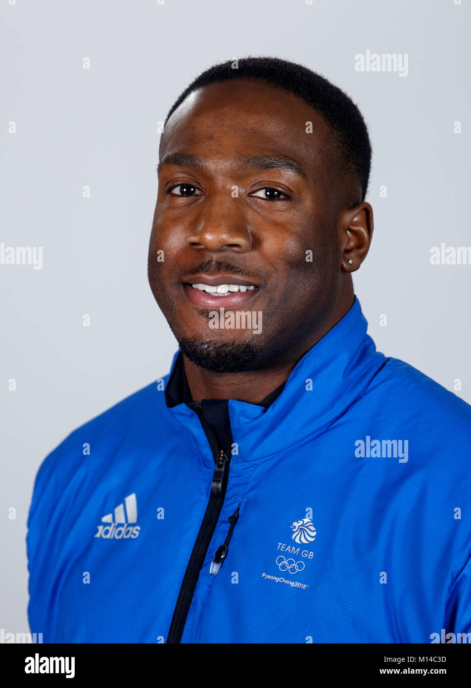 Tony Olubi während einer Kitting out Session bei adidas Stockport. PRESS ASSOCIATION Foto. Bild Datum: Dienstag, 23. Januar 2018. Photo Credit: Tim Goode/PA-Kabel Stockfoto