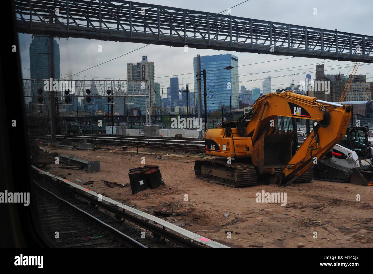 Ruhige Bahnbaustelle in New York City Stockfoto