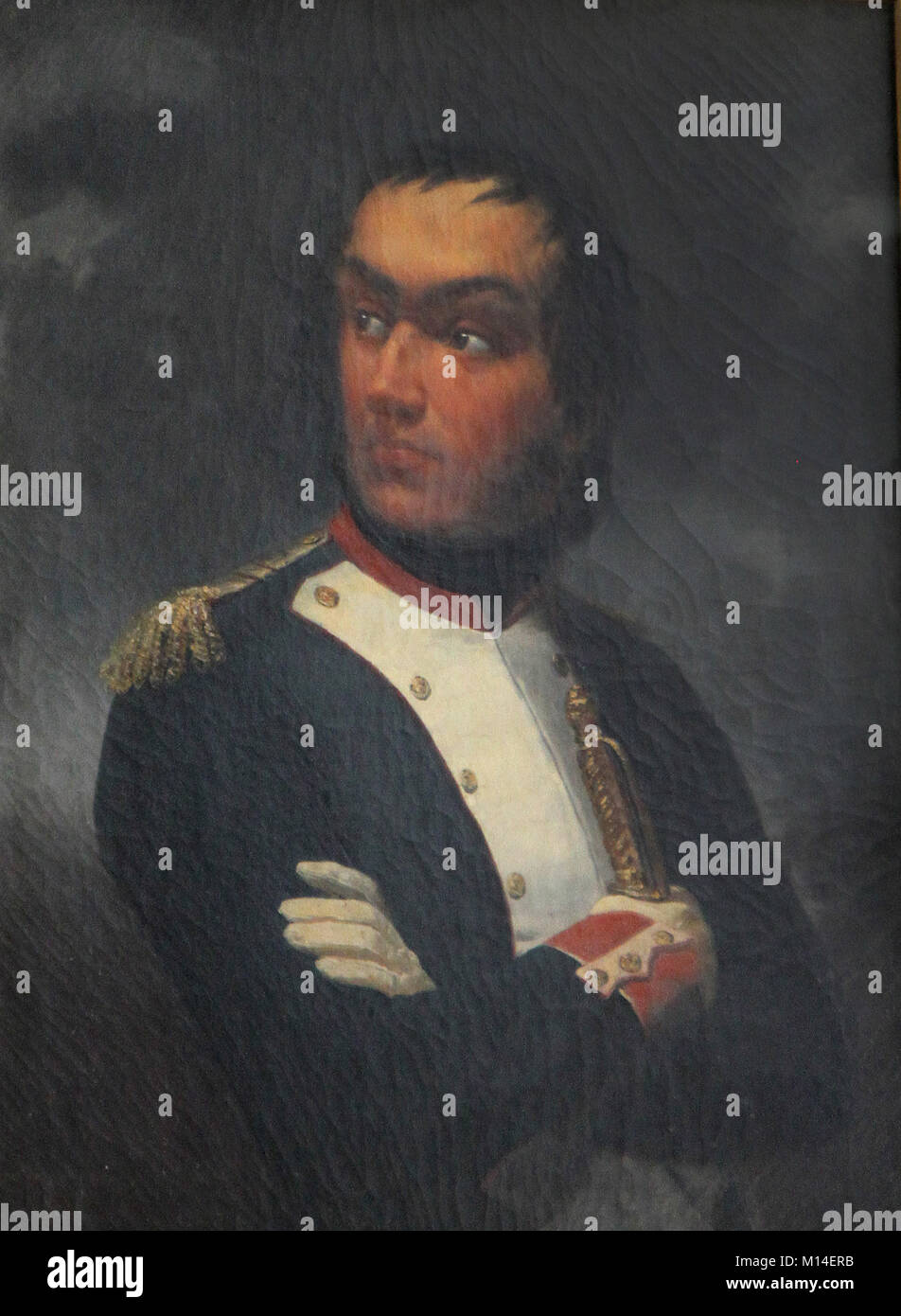 Öl Leinwand Malerei Portrait von Lieutenant Colonel Marshal, Herzog von Reggio Nicolas Charles Oudinot von Auguste Raymond Monvoisin, 1835; Zimmer 1792, V Stockfoto