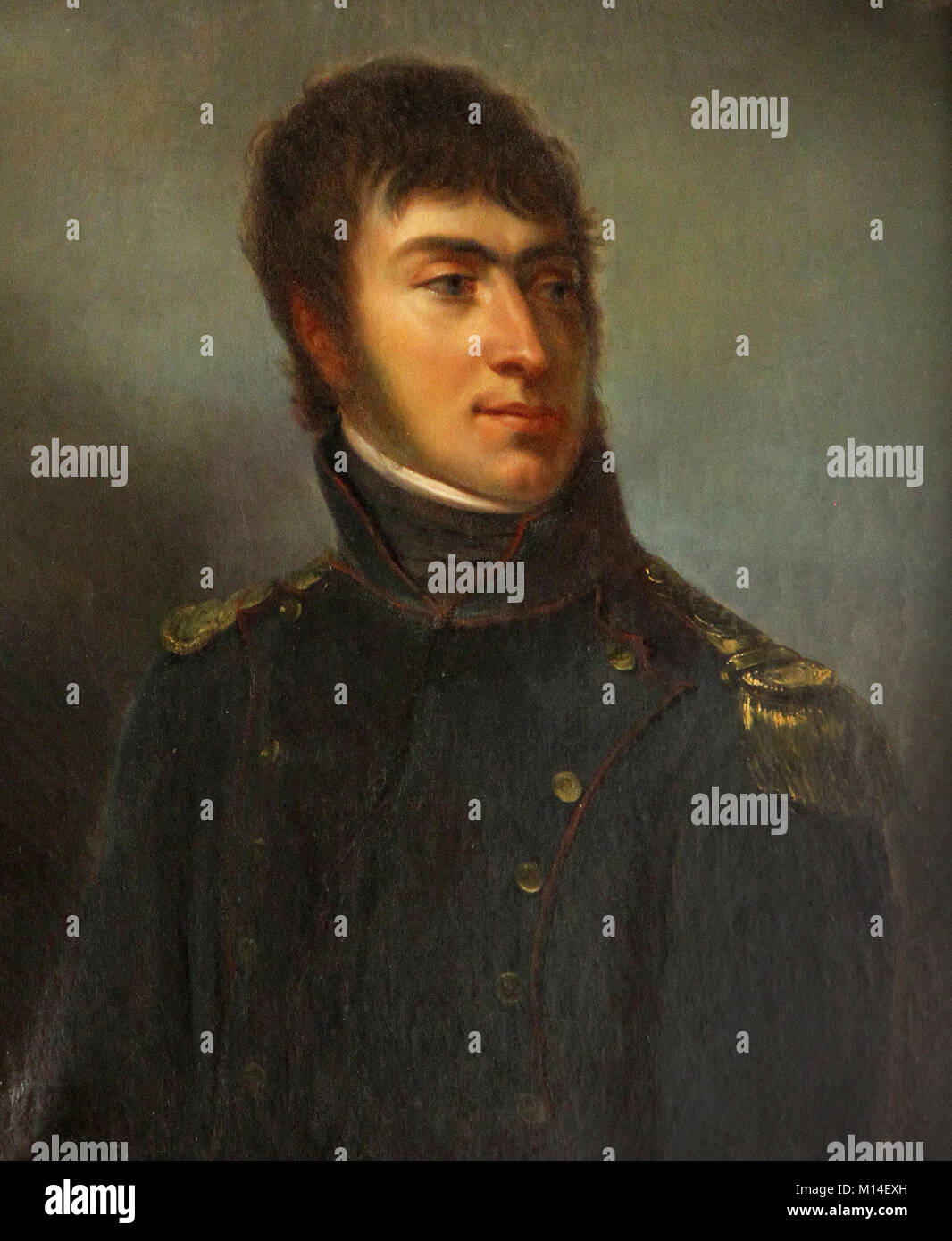 Öl Leinwand Malerei Portrait von Leutnant der Artillerie Auguste Frédéric Louis Viesse Marmont, von Georges Rouget in Zimmer 1792, Schloss Versailles, Ile- Stockfoto