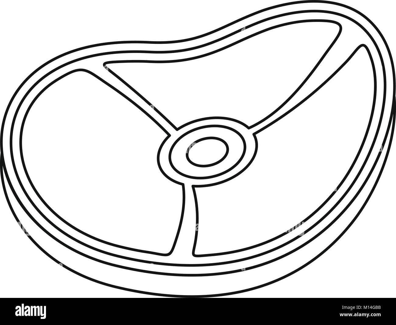 Fleisch steak Symbol Kontur Stock Vektor