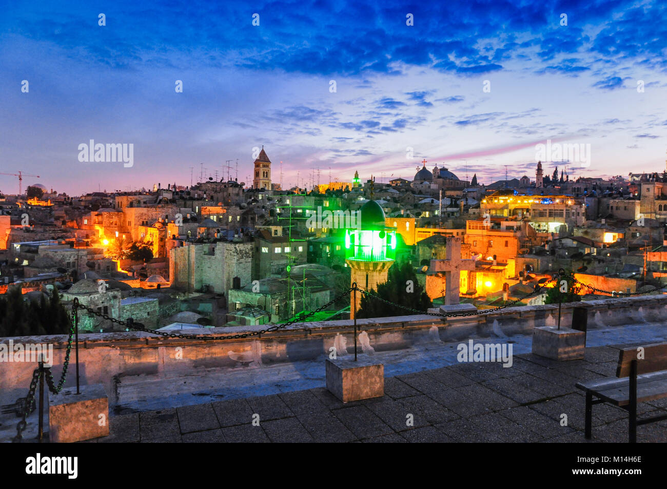 Die Altstadt von Jerusalem in den Abendstunden Stockfoto