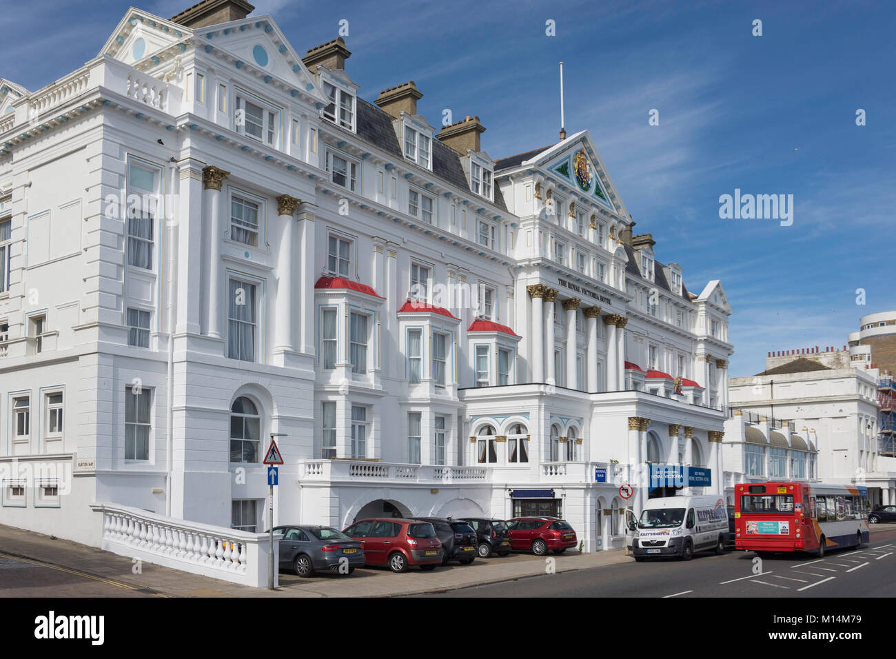 Royal Victoria Hotel Marina, St Leonards-on-Sea, Hastings, East Sussex, England, Vereinigtes Königreich Stockfoto