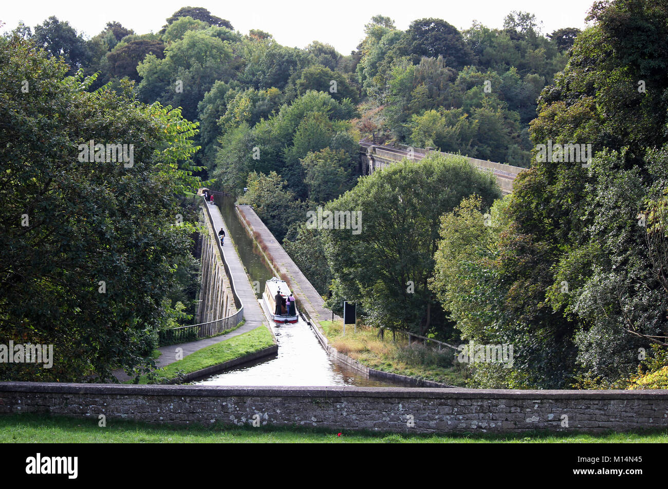 Chirk Aqueduct und Viadukt und dem Llangollen-kanal in Norwich, North Wales Stockfoto