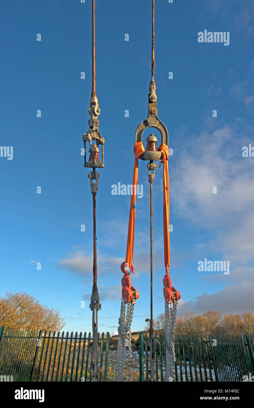 Die burghead Mittel- und Langwelle Funkübertragung Website und Antennen in Morayshire Grampian Schottland Großbritannien. Stockfoto