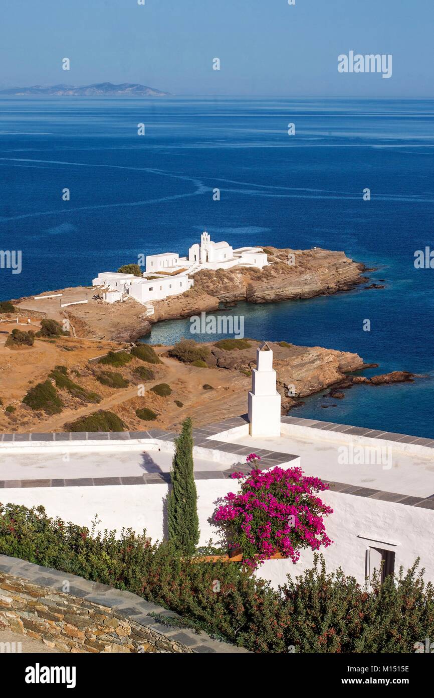 Griechenland, Kykladen, Lesbos Insel, Panagia Chrissopigi Kirche Stockfoto