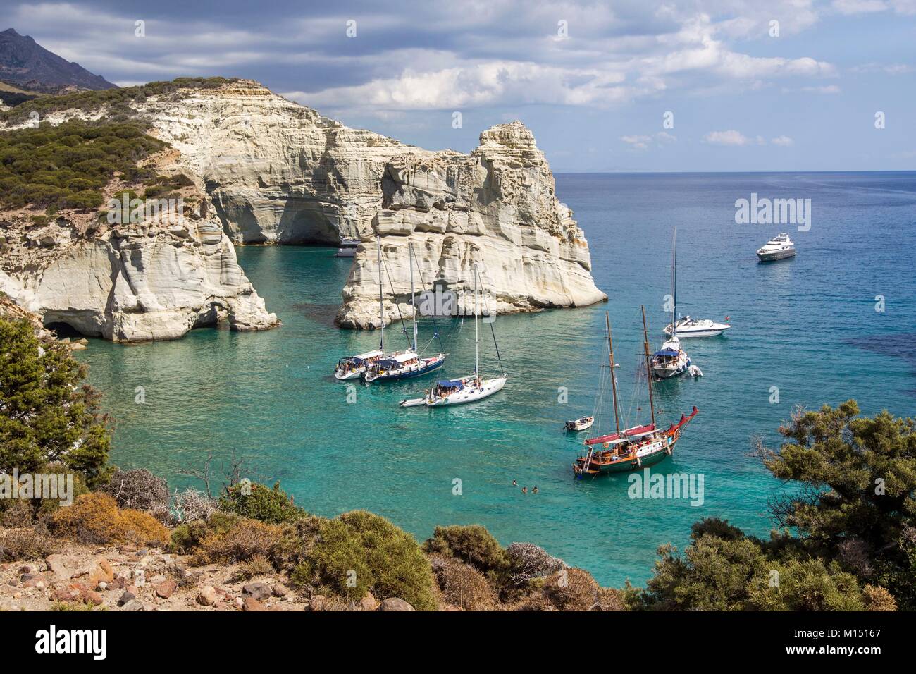 Griechenland, Kreta, Insel Milos, Kleftiko Stockfoto