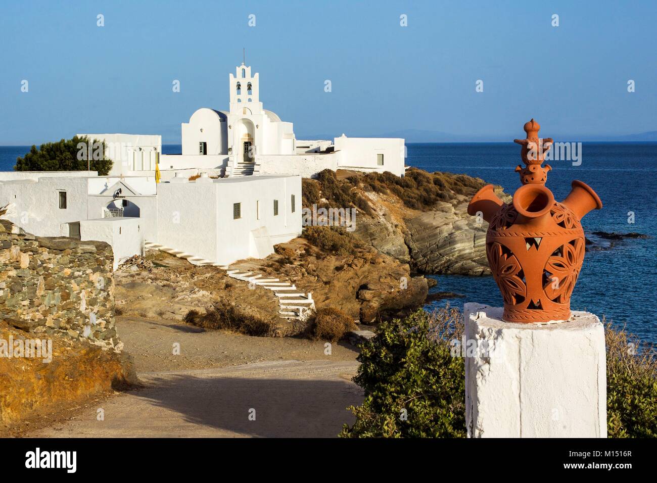 Griechenland, Kykladen, Lesbos Insel, Panagia Chrissopigi Kirche Stockfoto