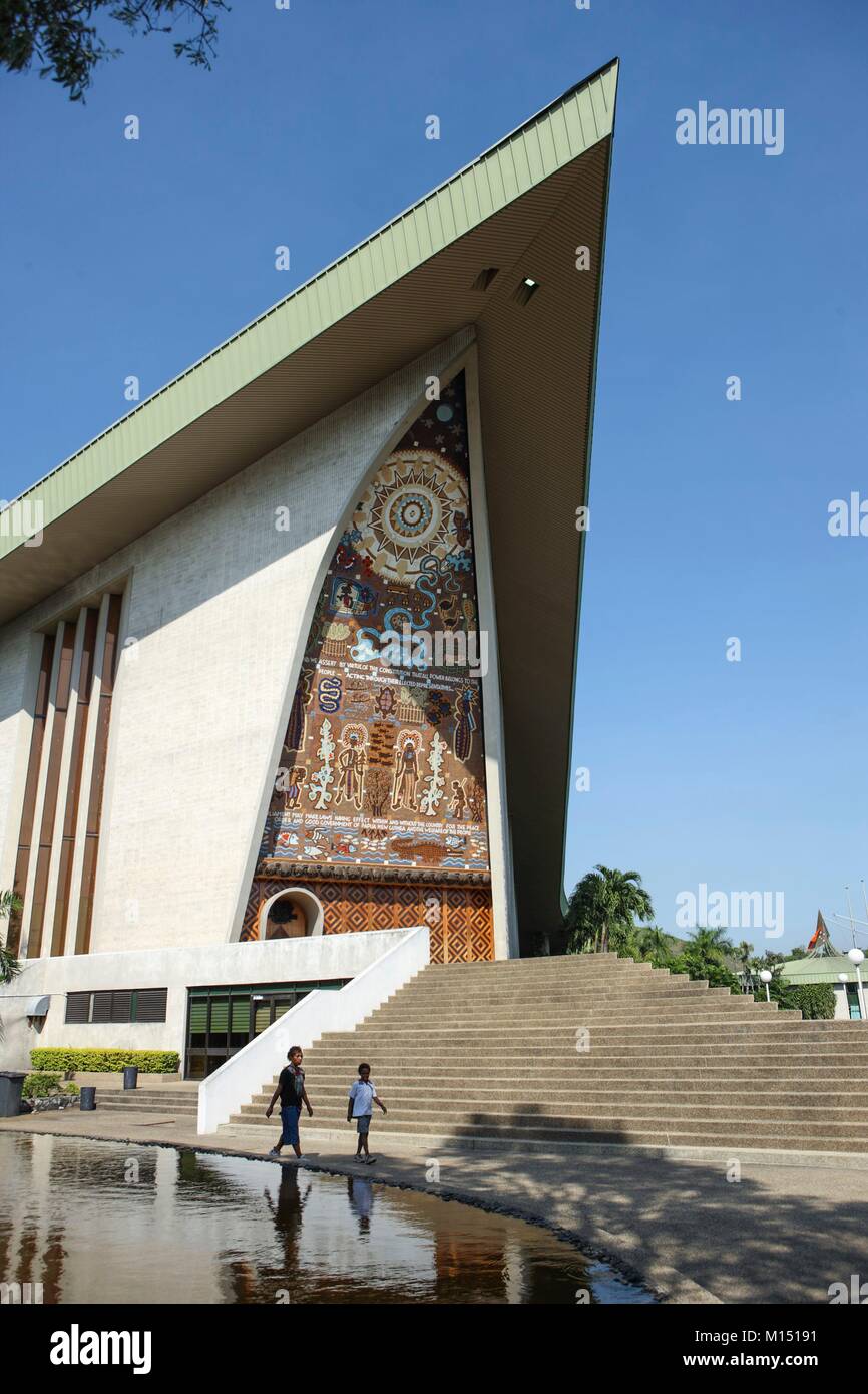 Papua-neuguinea, das Parlament in Port Moresby, die Neuseeländischen Architekten Cecil Hogan König Stockfoto