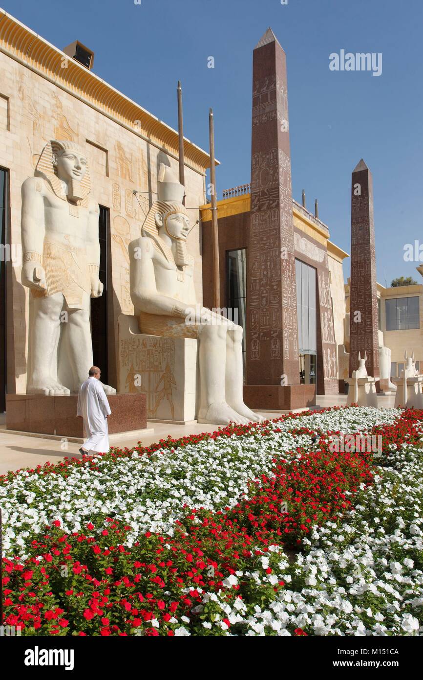 Vereinigte Arabische Emirate, Dubai, Wafi center, ägyptischen Stil. Stockfoto