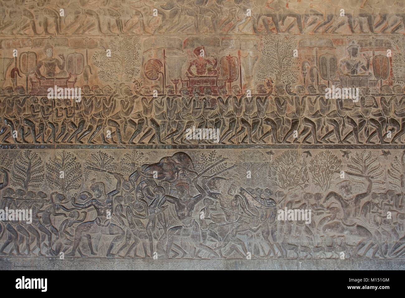 Kambodscha, Angkor, als Weltkulturerbe von der UNESCO, Angkor Vat Tempel: Indianer Geschichten Stockfoto