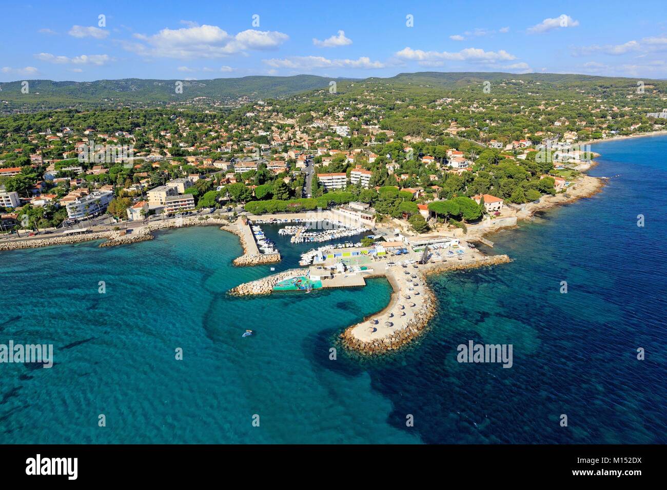 Frankreich, Bouches du Rhône, La Ciotat, Cap Moulins, Port de Saint Jean (Luftbild) Stockfoto