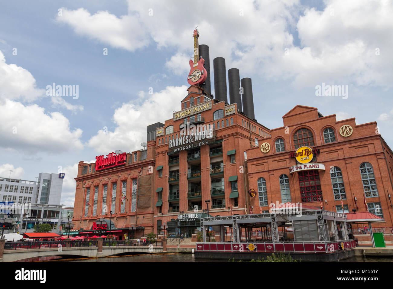 Die Pratt Street, Baltimore Inner Harbor, Baltimore, Maryland, USA. Stockfoto