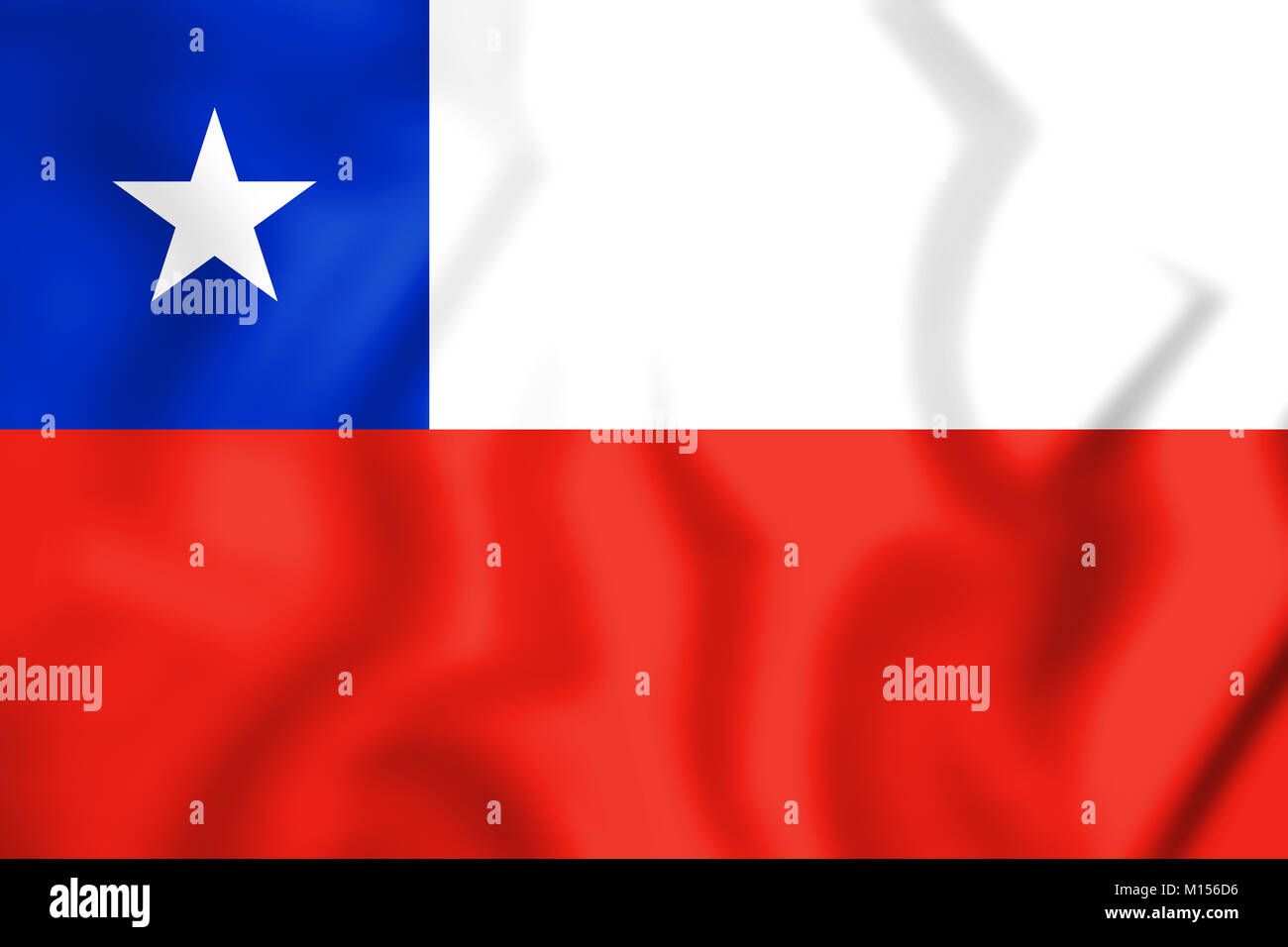 3D-Flagge Chile. 3D-Darstellung. Stockfoto