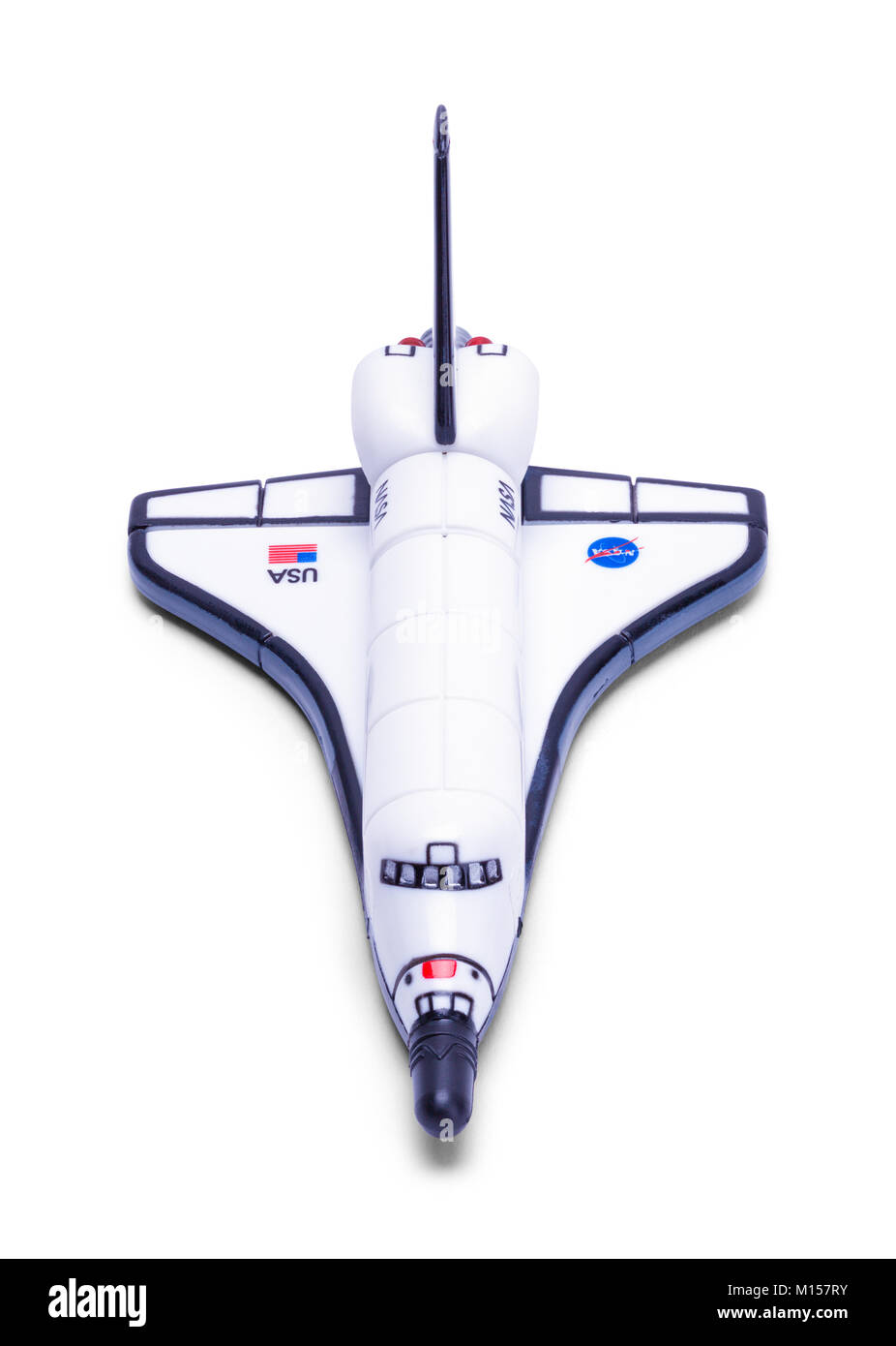 Spielzeug Space Shuttle isoliert auf einem weißen Hintergrund. Stockfoto