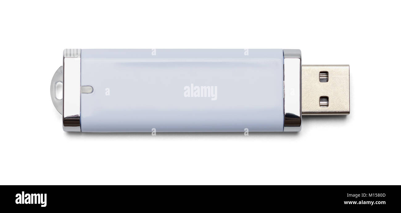 USB-Flashlaufwerk isoliert auf einem weißen Hintergrund. Stockfoto