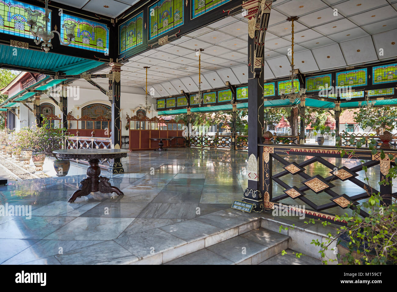 Innenraum der Kraton Yogyakarta (Keraton Ngayogyakarta Hadiningrat), Sultan's Palace Complex. Yogyakarta, Java, Indonesien. Stockfoto